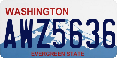 WA license plate AWZ5636
