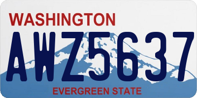 WA license plate AWZ5637