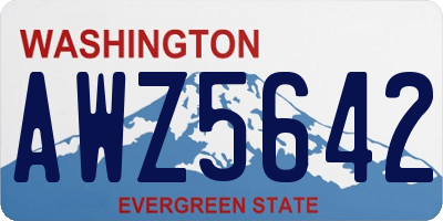 WA license plate AWZ5642