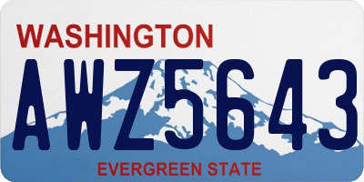 WA license plate AWZ5643