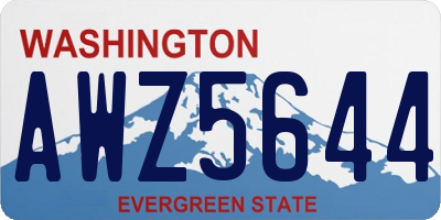 WA license plate AWZ5644