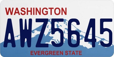 WA license plate AWZ5645