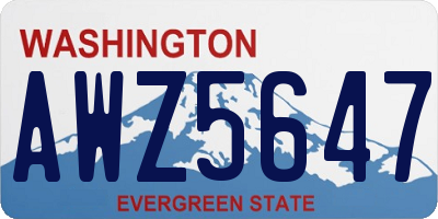 WA license plate AWZ5647