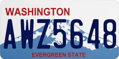 WA license plate AWZ5648