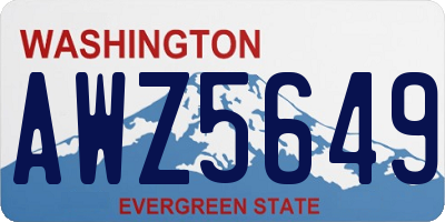 WA license plate AWZ5649