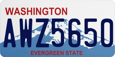 WA license plate AWZ5650