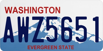 WA license plate AWZ5651
