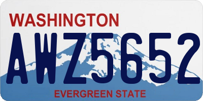 WA license plate AWZ5652