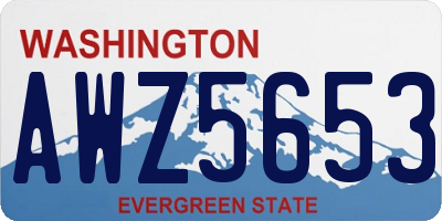 WA license plate AWZ5653