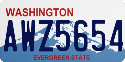 WA license plate AWZ5654