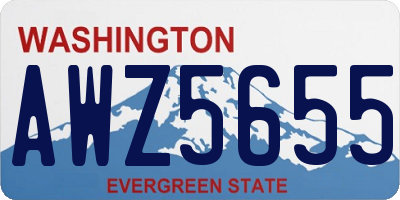 WA license plate AWZ5655