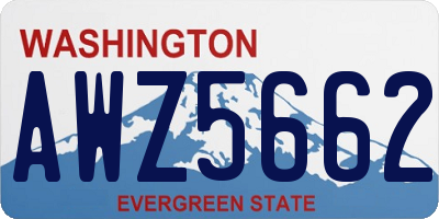 WA license plate AWZ5662