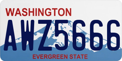 WA license plate AWZ5666
