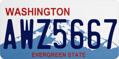 WA license plate AWZ5667