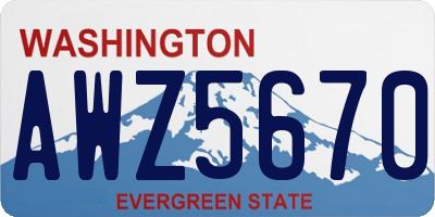 WA license plate AWZ5670