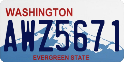 WA license plate AWZ5671