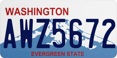 WA license plate AWZ5672