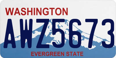 WA license plate AWZ5673