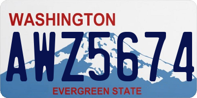 WA license plate AWZ5674