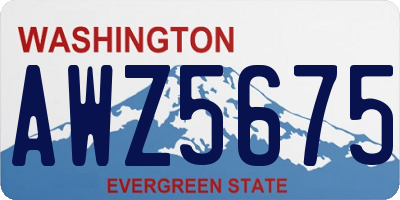 WA license plate AWZ5675