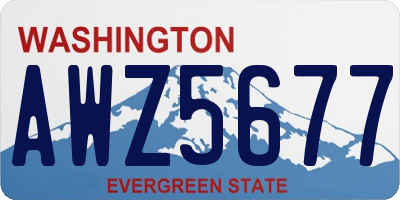 WA license plate AWZ5677