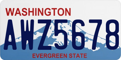 WA license plate AWZ5678