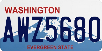 WA license plate AWZ5680