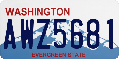 WA license plate AWZ5681