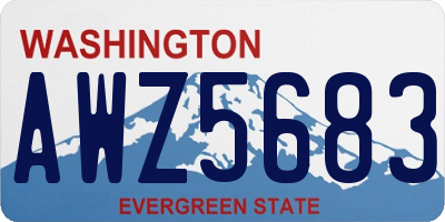WA license plate AWZ5683