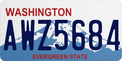 WA license plate AWZ5684
