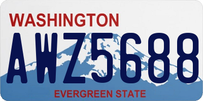 WA license plate AWZ5688