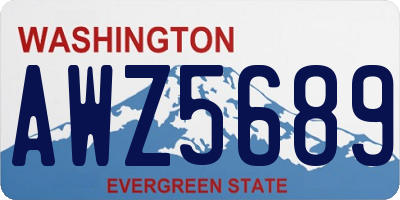 WA license plate AWZ5689