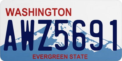 WA license plate AWZ5691