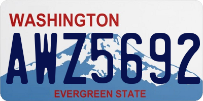 WA license plate AWZ5692
