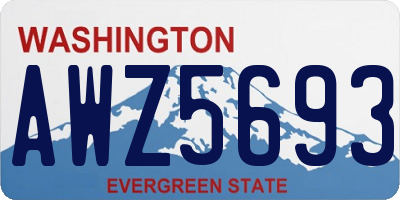 WA license plate AWZ5693