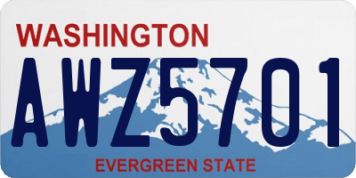 WA license plate AWZ5701