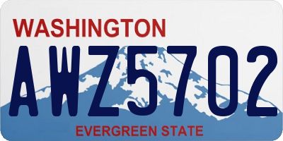 WA license plate AWZ5702
