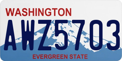 WA license plate AWZ5703