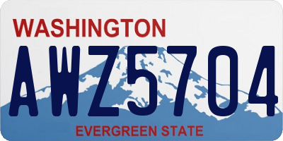 WA license plate AWZ5704