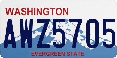 WA license plate AWZ5705