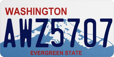 WA license plate AWZ5707