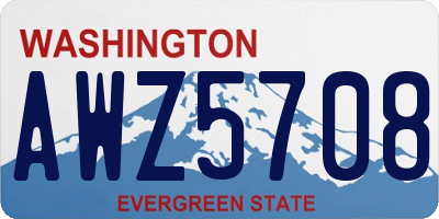 WA license plate AWZ5708