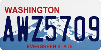 WA license plate AWZ5709