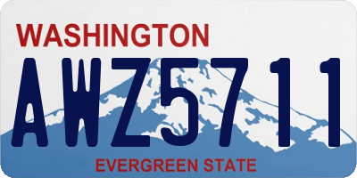 WA license plate AWZ5711