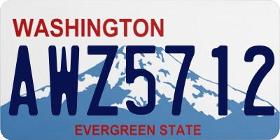 WA license plate AWZ5712