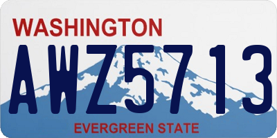 WA license plate AWZ5713