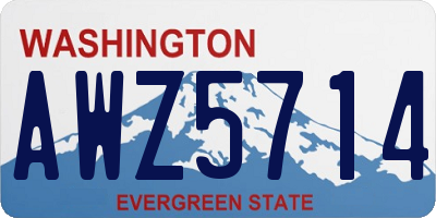 WA license plate AWZ5714