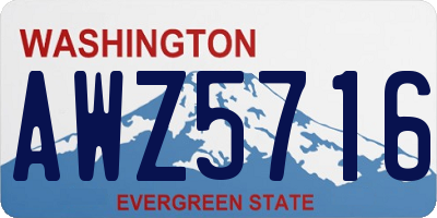 WA license plate AWZ5716