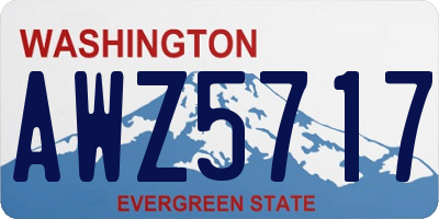 WA license plate AWZ5717