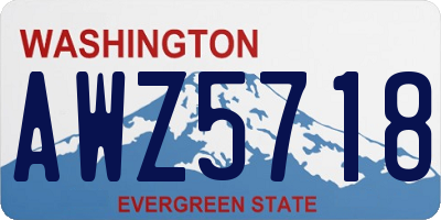WA license plate AWZ5718